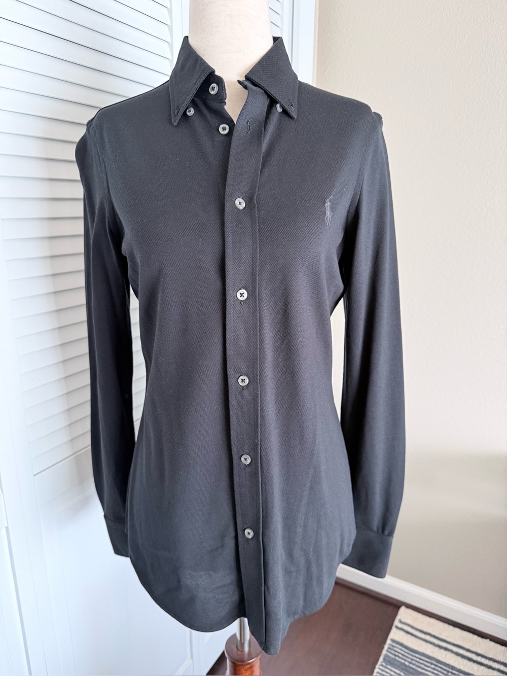 Ralph Lauren Womens Black Knit oxford size small euc